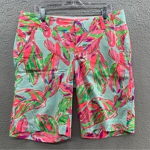 Lilly Pulitzer The Chipper Short Fan Sea Pants Pink Multicolor Women’s Size 4